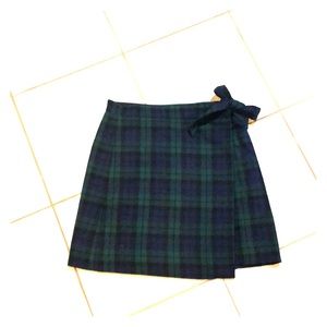 Plaid wrap skirt